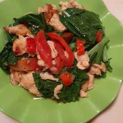 A picture of Tumis sawi orak arik.