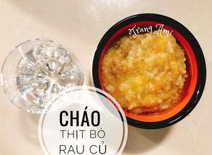 Hình của món Ăn dặm - Cháo thịt bò rau củ.