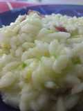 Risoto de abobrinha com salame