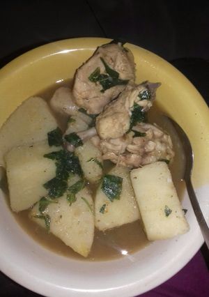 A picture of Yam Chicken Peppersoup.