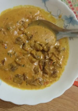 A picture of Coconu Meat stew.