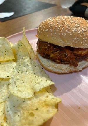 A picture of BBQ Chicken Pulled Sandwiches.