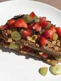 Breakfast amazingness😋 French toast with cereals and fresh fruits🍓🍇