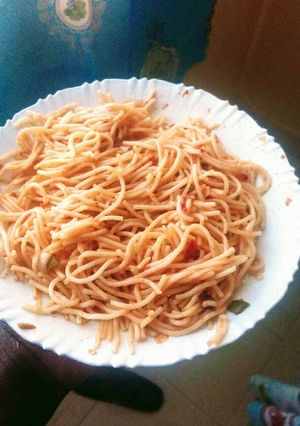 A picture of Fried spaghetti.