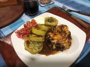 Una foto de camaron con tocino