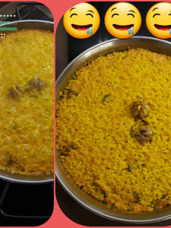 Una foto de Paella de bacalao simple pero espectacular