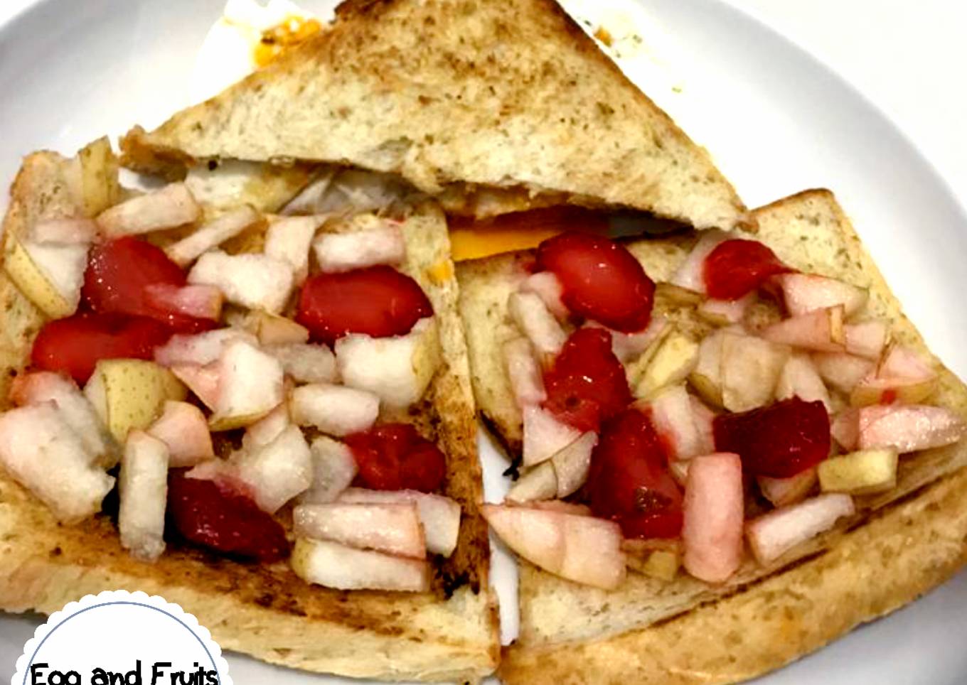 Egg and Fruits Toast