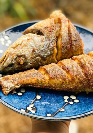 Hình của món Cá Hồng Biển Chiên Muối Sả.