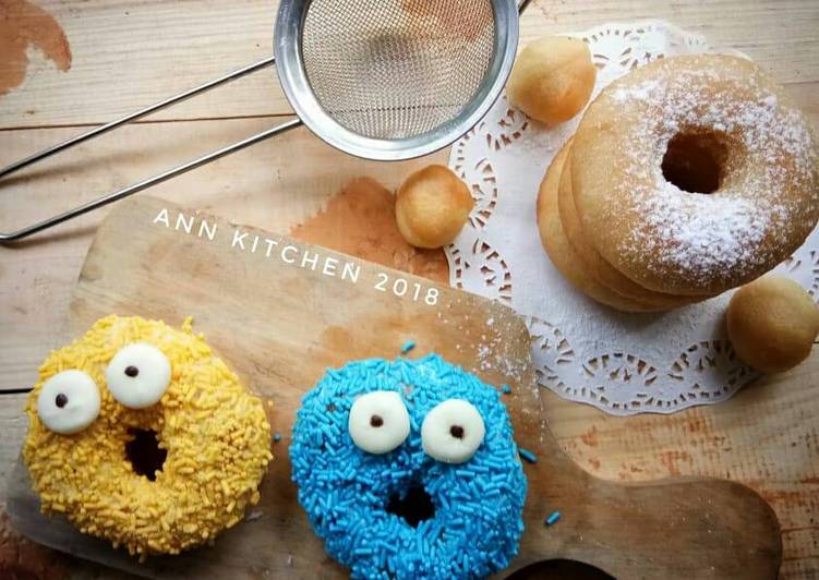 Bagaimana Menyiapkan Monster donuts (donat maizena eggless) #seninsemangat yang Sempurna