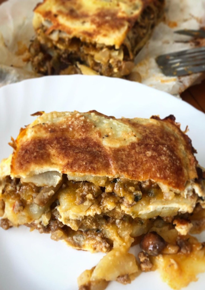 Una foto de Pastel de patata, ternera y setas (con variantes)