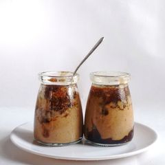 A picture of Banana Peanut Butter Nice Cream with Coffee Granita.