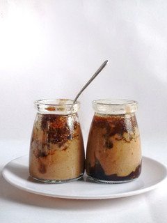 A picture of Banana Peanut Butter Nice Cream with Coffee Granita.