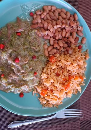 Una foto de Nopalitos con pescuezo de res y salsa de tortilla