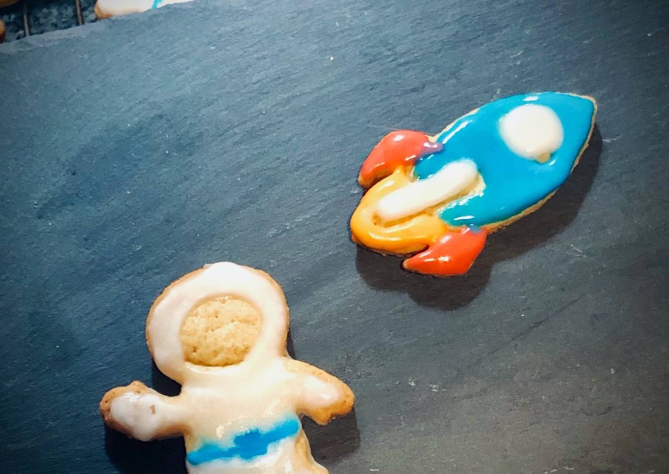 Galletas de mantequilla de cohetes y astronautas 🚀🌖 cumple 4 de Mateo