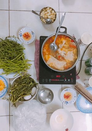 Hình của món Lẩu cá điêu hồng.
