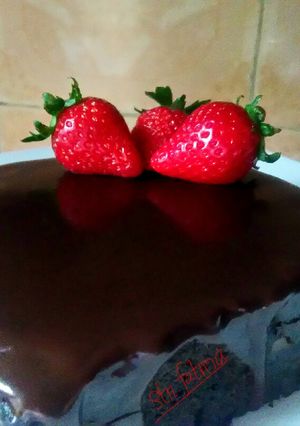 Foto resep Cake coklat kukus siram glaze simple