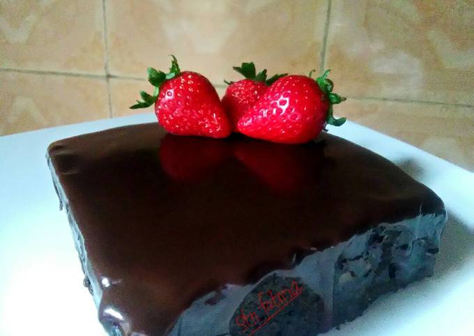 Anti Ribet, Memasak Cake coklat kukus siram glaze simple Yang Sederhana