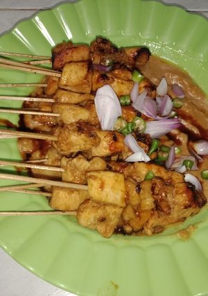 Foto resep Sate ayam bumbu kacang mede