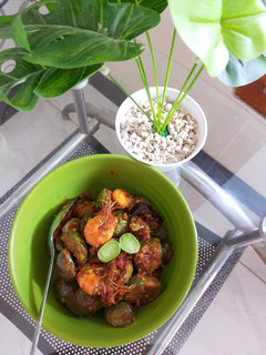 Foto resep Udang terong bumbu pete