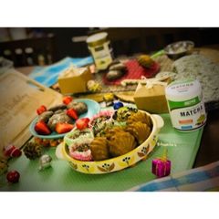 A picture of Lemon Matcha & Green Peas Pearl Cookies & Japanese Madeleines Bowl.
