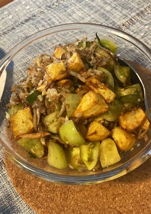 Foto resep Tumis Kentang Teri Tomat Hijau