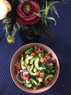 A picture of Cucumber Salad Asian Dressing.