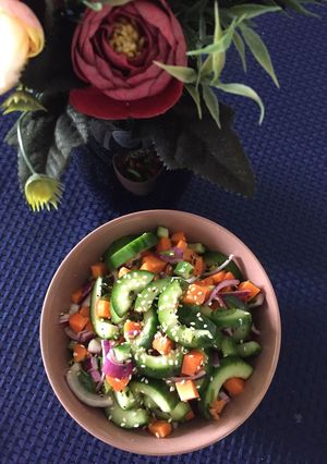 A picture of Cucumber Salad Asian Dressing.
