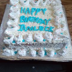 A picture of Vanilla cake with white chocolate #authors marathon.