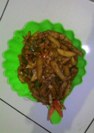 Foto resep Balado tempe,kentang dan jengkol super ywamie pedas