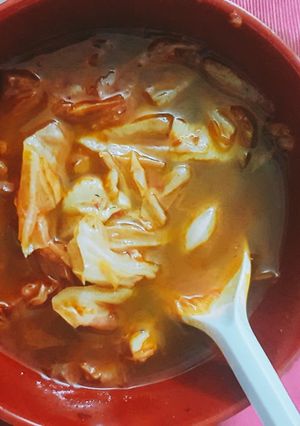 Hình của món Canh kim chi.
