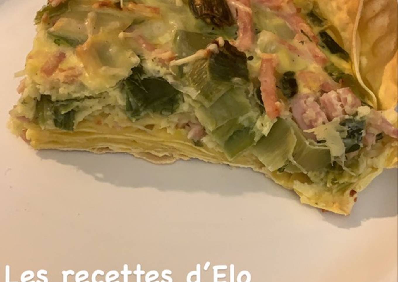 Quiche de lasagnes aux poireaux