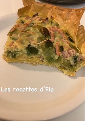 Une photo de Quiche de lasagnes aux poireaux
