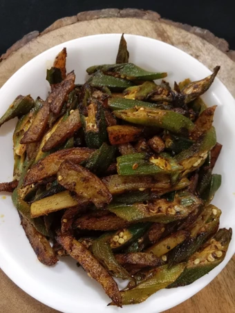 Recipe Dhabha style aloo bhindi fry which Delicious