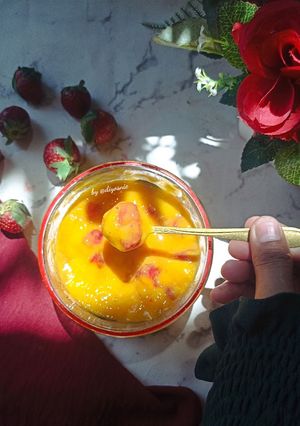 Foto resep Sorbet Mangga 🥭 Topping Stroberi 🍓 #481