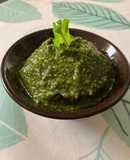 Pesto de rúcula y albahaca con anacardos