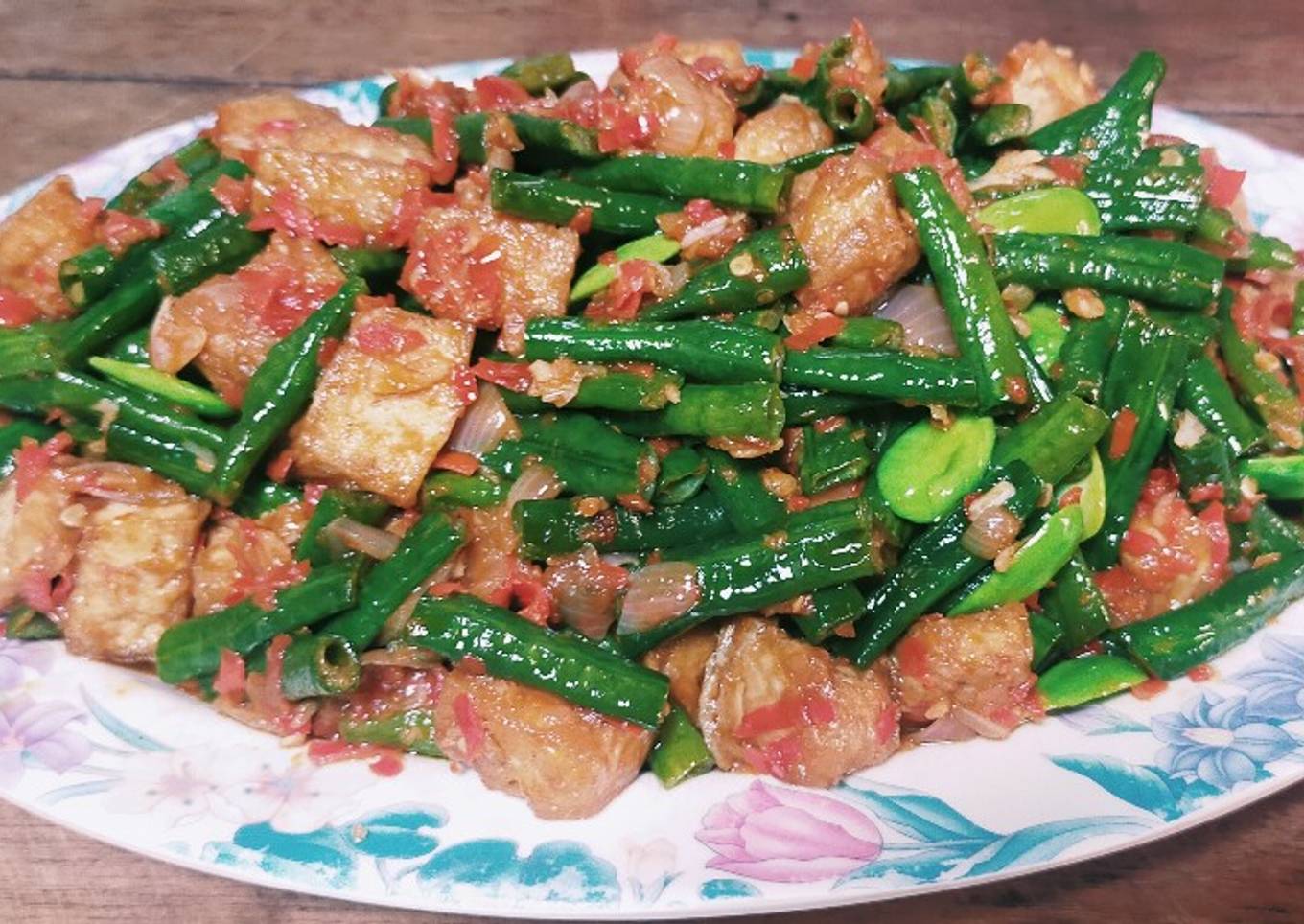 Tumis Balado Tahu Kacang Panjang