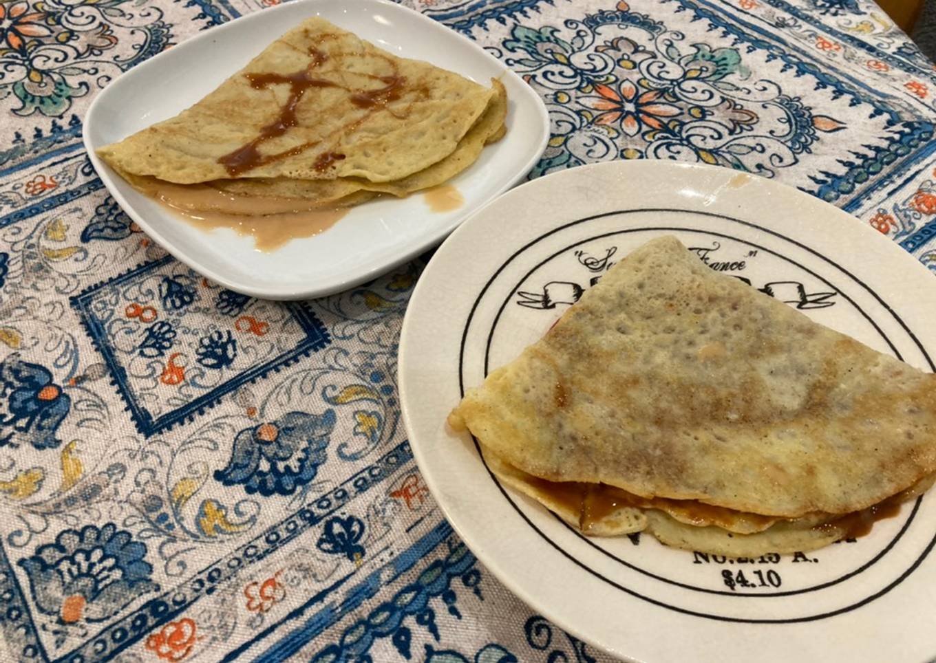 Crepes gluten free rellenos de cajeta y leche de coco. Thermomix