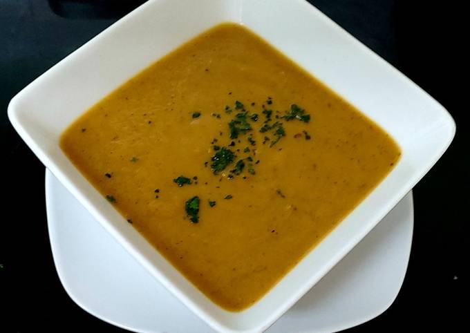 My Carrot,Sweet Potato&Aubergine Soup with Roots,leaves,Stems🤩
