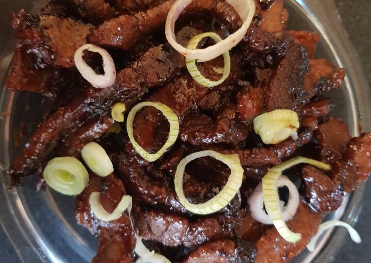 Simple Way to Make Favorite Sticky pepper Beef Strips