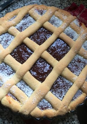 Una foto de Pastafrola clásica de membrillo