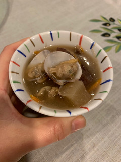 รูปของ ซุปมิโซะขิง หอยตลับในผักรวม #ไม่กินข้าวเราอิ่มได้
