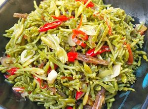 Foto resep Tumis Bunga Pepaya & Teri Anti Pahit