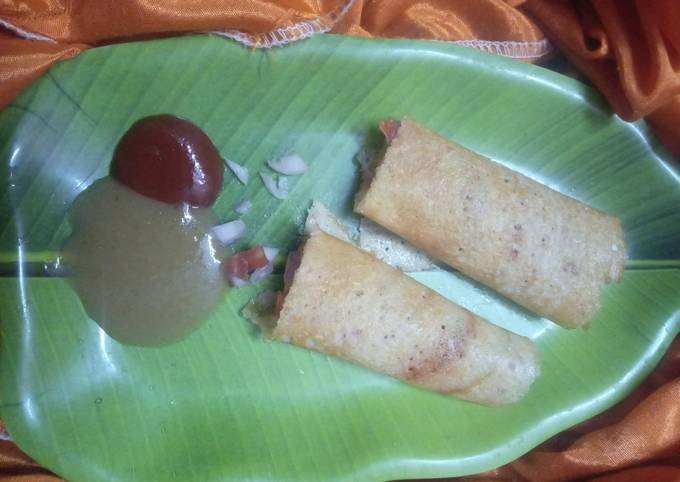 Moong Daal And Rice cheela with stuffed veggies