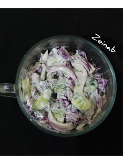 عکسی از دستور سالاد کلم قرمز و خیار