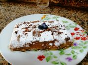 Una foto de crema pastelera de caramelo