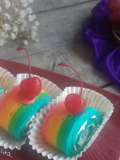 Foto resep Rainbow roll cake