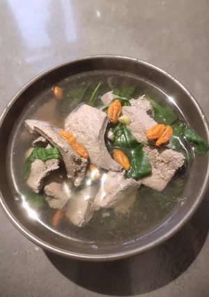A picture of Goji and Liver Soup.