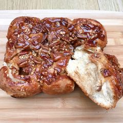 A picture of Maple syrup pecan cinnamon roll (TangZhong /water roux method).