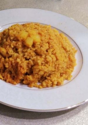 عکسی از دستور دمی بلغور و سیب زمینی 🌸