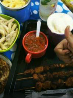 A picture of Chicken Satay With Tangy Peanut Sauce.